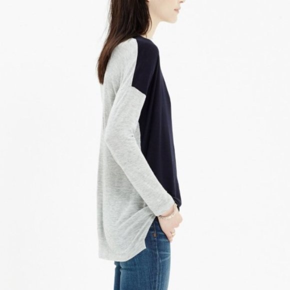 Madewell Roster Colorblock Hi-Lo Long Sleeve Tee - Picture 2 of 7